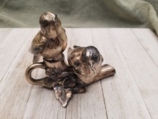 Vintage W B Mfg. Co Silver Plated Perched Love Birds Marked Weidlich Bros. #122 picture