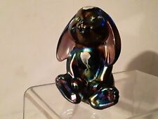 Vintage Fenton Amethyst Carnival Bunny Figure With Flowers  picture