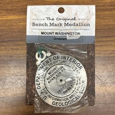 GEOSITU MOUNT WASHINGTON 2in pewter USGS BENCH MARK MEDALLION Hanging Ornament picture