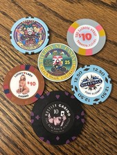 LOT of (6) Various Casino Chips From All Over  picture