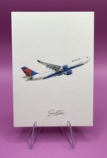 Delta Airlines Trading Card Print Pilot / Airplane A330 200 1 of 60 picture