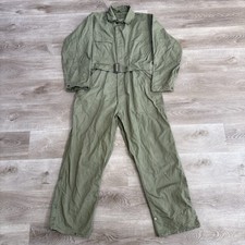 VTG 1940s WWII US Army M1941 HBT Coveralls 13 Star Belted Tanker Uniform 40R picture