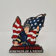VTG Fire Fighters Courage of a Hero 9/11 Remembrance Prayer Wooden Shelf Sitter  picture