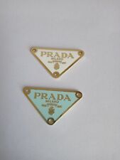 Two Pieces 38mm Prada Logo Triangle with trim Gold tone Button  Zipperpull picture