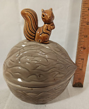 Vintage Mid Century Modern R.O.C Made in Taiwan Nut and Squirrel Candy Dish picture