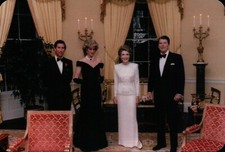 President Ronald Reagan Nancy Princess Diana Charles White House Modern Postcard picture