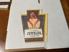 Victorian Jewelers Trade Card, Kalamazoo Mich. Keystone Pocket Watch Cases picture