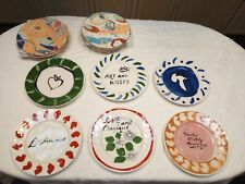 Anthropologie Dessert Salad Plate Hotel Magique L'Amour Red Green Blue  white picture