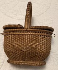 Antique French Miniature Wicker Basket 5 1/2” Miniature Basket French Basket NM+ picture
