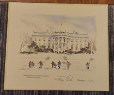 Christmas At The White House 12x14 Print Jimmy Carter + Rosalynn Facsimile Auto picture