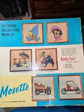 Vintage Mosette 24-A Cadillac Crushed Stone Mosaic Art 12x12 w/ Box MCM picture