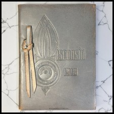 Antique 1918 University of Wisconsin Leather Commencement Program E.A. Wright picture