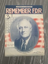 Remember FDR 1945 Franklin Delano Roosevelt Tribute Song HTF Sheet Music picture