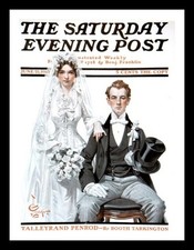 Saturday Evening Post June 21, 1913 Bridal Couple J.C. Leyendecker Cover Print picture