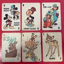 1946 Vintage Disney Playing Cards Russell Brand - Lot of 6 - Mickey Minnie Mouse picture