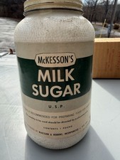 Vintage MERCK Milk Sugar full  1 Pound Bottle Anderson Drug Branson MO picture