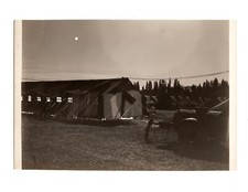 WWII WW2 Original Photo Eerie Dark Photo of Military Tents 1940s *READ* picture