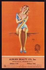 VINTAGE 1946 STRIPPER PINUP GIRL CALENDAR PAGE POSTER EARL MORAN ART PRINT PHOTO picture