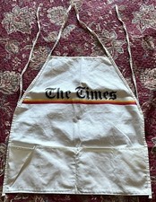 Vintage The Times (London?) Printer's/Newspaper Boy Off White Worker Apron picture