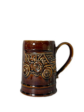 Vintage AAA Automobile Club Brown Ceramic Beer Stein Mug Classic Antique Car Tan picture