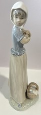 Nao by Lladró Girl with Puppy Dog & Picnic Basket Handmade in Spain EUC picture