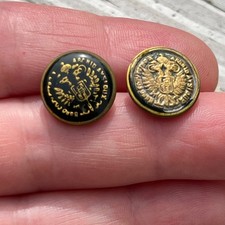 WW1 Austrian Archduke Imperial Eagle Enamel Button Pair 1/2