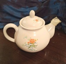 Vintage Toscany Collection Teapot Made Taiwan Glossy W/Yellow & Orange Flowers picture