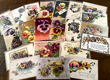 LOT of 23 Greetings Postcards with~PANSY~Flowers Floral~Pansies~In Sleeves-h890 picture