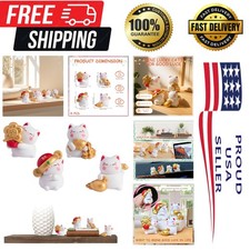 4 Adorable Fortune Cat Figurines – Miniature Charms for Luck & Prosperity picture