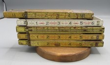 Vintage Carpenter Folding Ruler Lot of 5 - Stanley Brass Caliper Tested 72 Inch picture