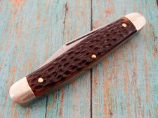 VINTAGE KUTMASTER USA JIGGED DELRIN PREMIUM STOCKMAN POCKET KNIFE JACK KNIVES VG picture