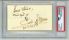 Anwar Sadat (Egypt) ~ Signed Autographed Authentic Cut Signature ~ PSA DNA picture