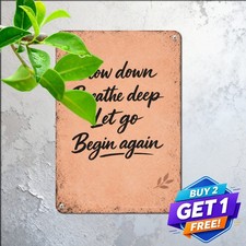 Rest Relax Recharge Bedroom Tin Sign Calming Spa Bath Living Room Wall Plaque picture