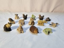 Vintage Wade England Ceramic Animal Figurines Lot of 14 Assorted Animals Chips picture