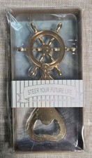 Brass Ship's Wheel Bottle Opener; NIB; 