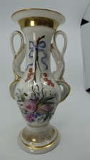 Vintage Rococo Style Handled Porcelain Urn Vase, Painted Pastoral Scene  10