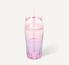 2026 New Starbucks Korea Cherry Blossom Cat Glass Cold Cup 500ml Sakura Tumblers picture