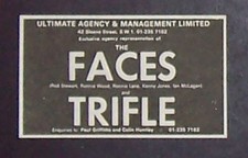 The Faces First Step Era (Rod Stewart Ron Wood) 1970 Mini Poster Type Manager Ad picture