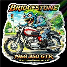 1968 Bridgestone 350 GTR 9x9cm Durable Die-Cut Vinyl Sticker 4 of 36 picture