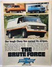 1980 Chevrolet Van Sport Chevy Silver Blue Original Print Ad Retro 1980s picture
