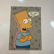 1990 Topps The Simpsons TV Show No Way Man Bart Simpson #15 Sticker picture