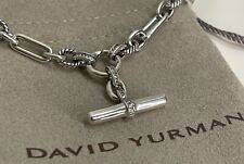 David Yurman 925 Sterling  Silver Lexington Chain with Diamonds Necklace 18 picture