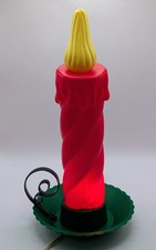 Vintage Beco Blow Mold 15” Tabletop Christmas Lighted Candle w/ Handle Holidays picture
