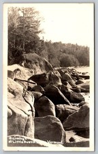 Rocky Shoreline at Little Averill Lake Quimby's Vermont RPPC Postcard picture
