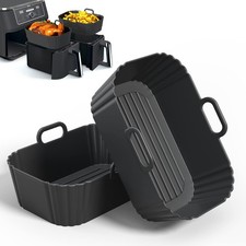 Silicone Air Fryer Liners 2 Pack, Reusable Liners Compatible for Ninja Foodi DZ2 picture