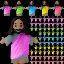 25 Pcs Little Jesus Figures Glow in the Dark,Robe Style,5 Color picture