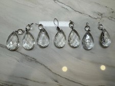 Lot Of Antique Vintage CLEAR PRISM PENDALOGUE WITH JEWEL picture