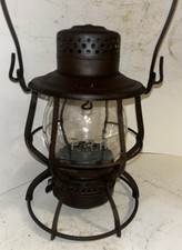 ANTIQUE PRR Pennsylvania Railroad Keystone Lantern Co. LANTERN Signed Globe picture