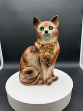 Vintage Ceramic Sitting Cat Figurine 11.5