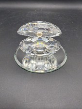 Vtg Swarovski Crystal Clam Shell with Pearl Figurine Box COA Mirror Retired Mint picture
